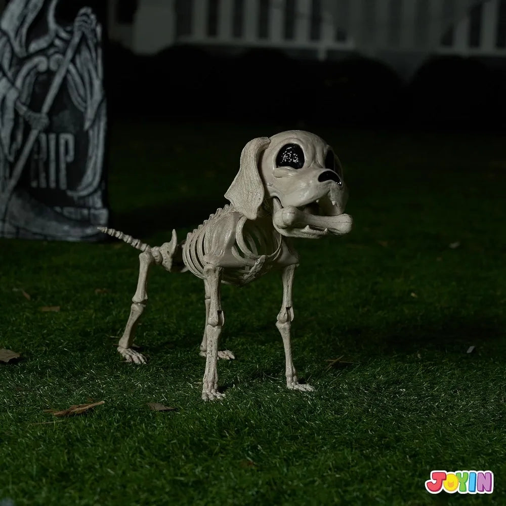 Posable Halloween Dog Skeleton Decoration With Movable Joints For Parties