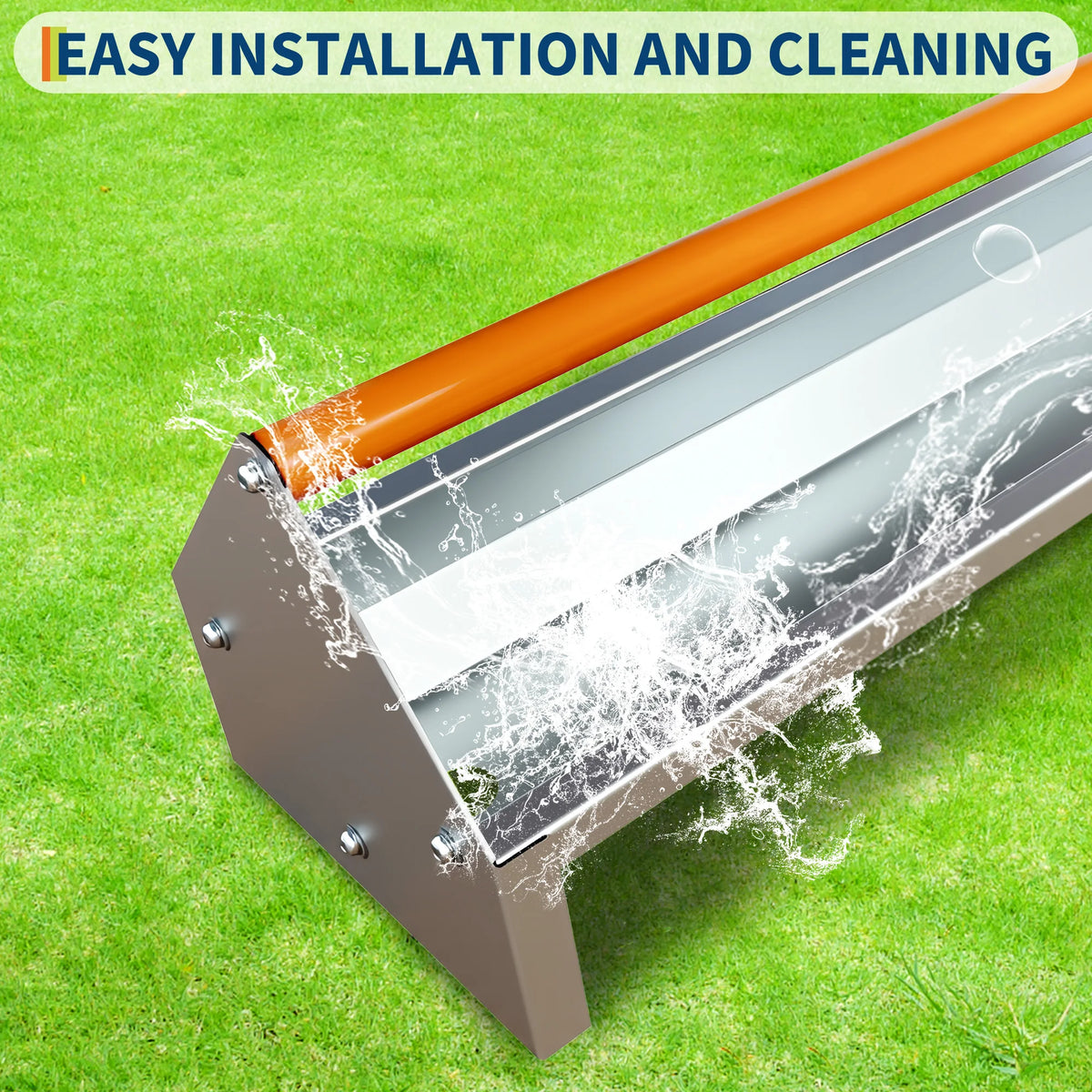 Galvanized Steel Poultry Feeding Trough With Crossbar And Drainage Holes