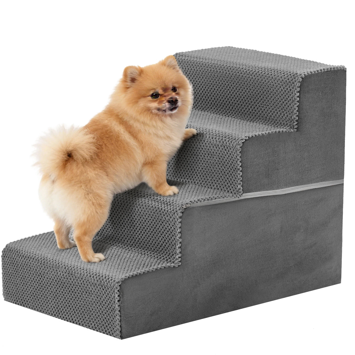 JHK Curved Foam Dog Stairs With Nonslip Pet Steps Indoor