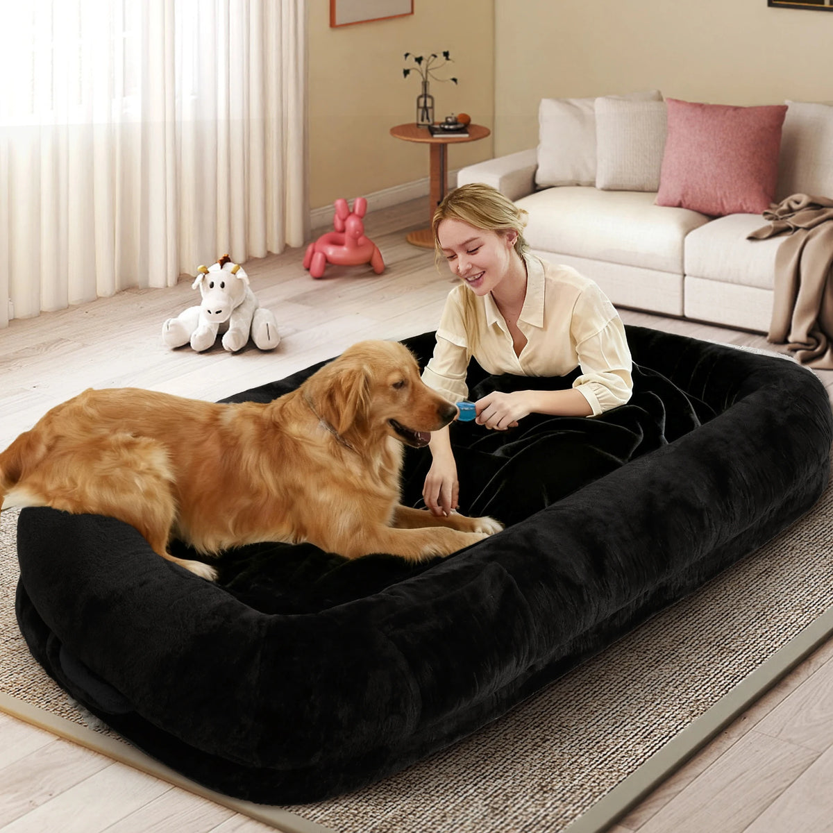 Orthopedic Human Dog Bed With Removable Machine Washable Cover