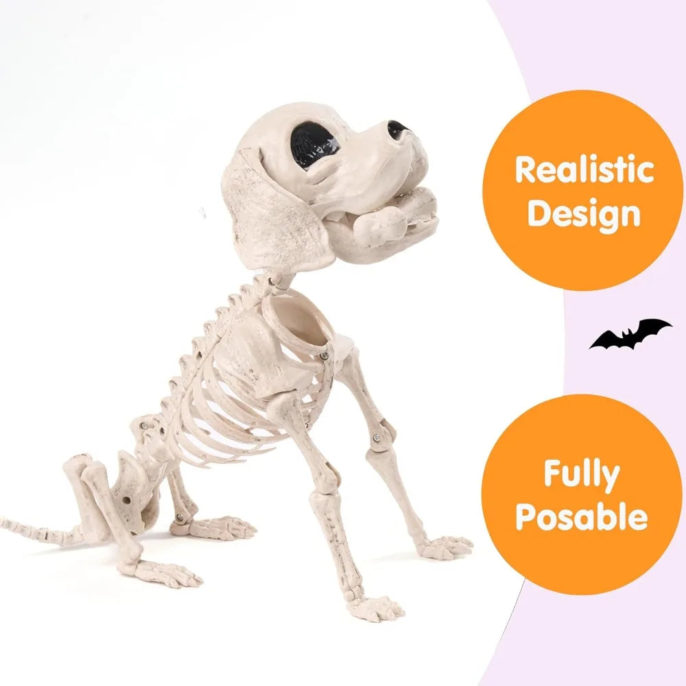 Posable Halloween Dog Skeleton Decoration With Movable Joints For Parties