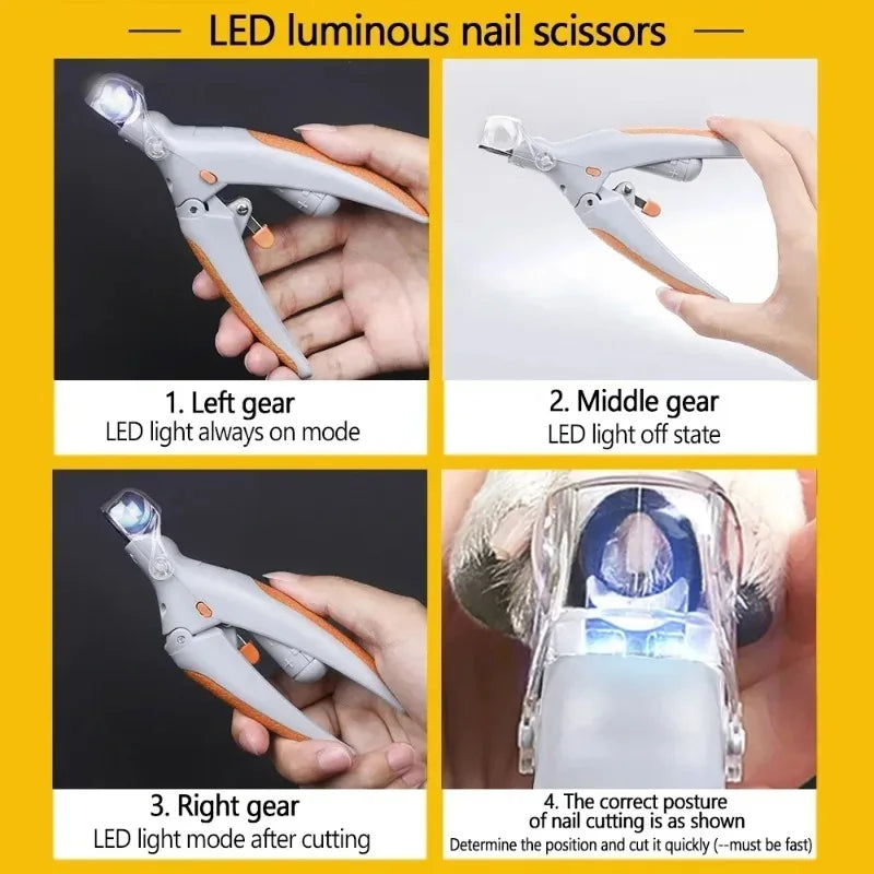 LED Light Nail Clippers for Safe Cat and Dog Grooming