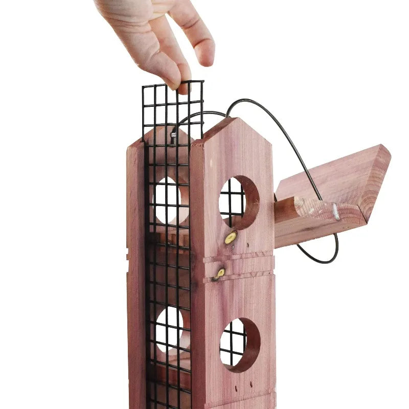 Cedar Wild Bird Suet Plug Feeder for Suet Dough Plugs