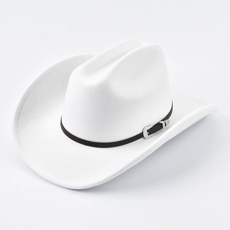 Unisex Western Cowboy Hat With Vintage Wide Brim Design