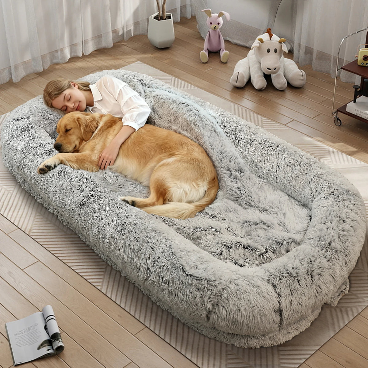 Orthopedic Human Dog Bed With Removable Machine Washable Cover