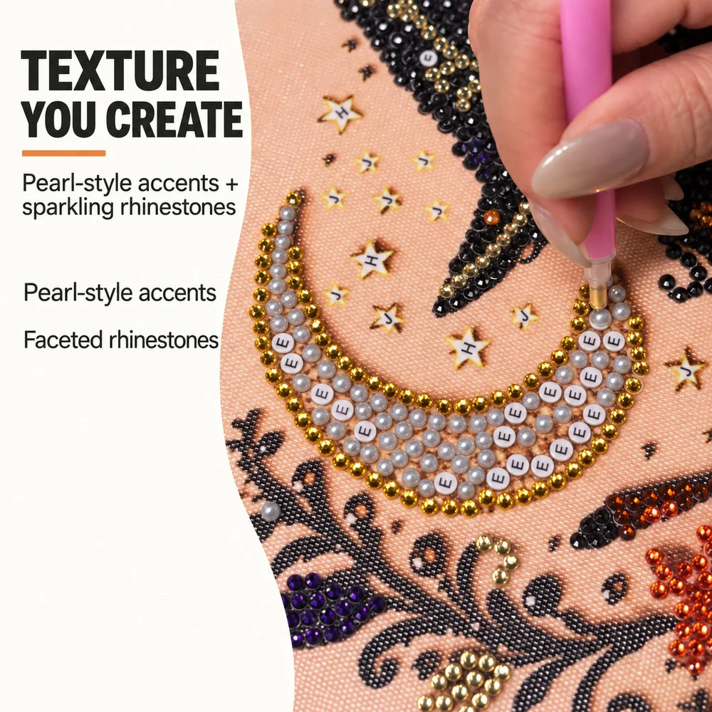 Zoe Halloween Pearl Diamond Painting Kit With Frame Decor