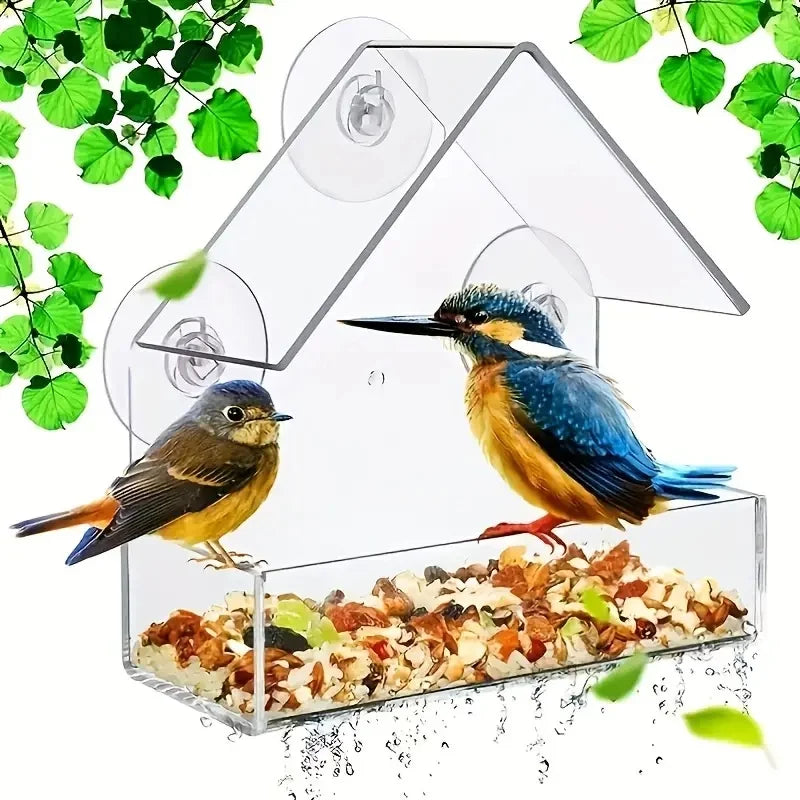 Clear Window Bird Feeder With Strong Suction Cups For Birds