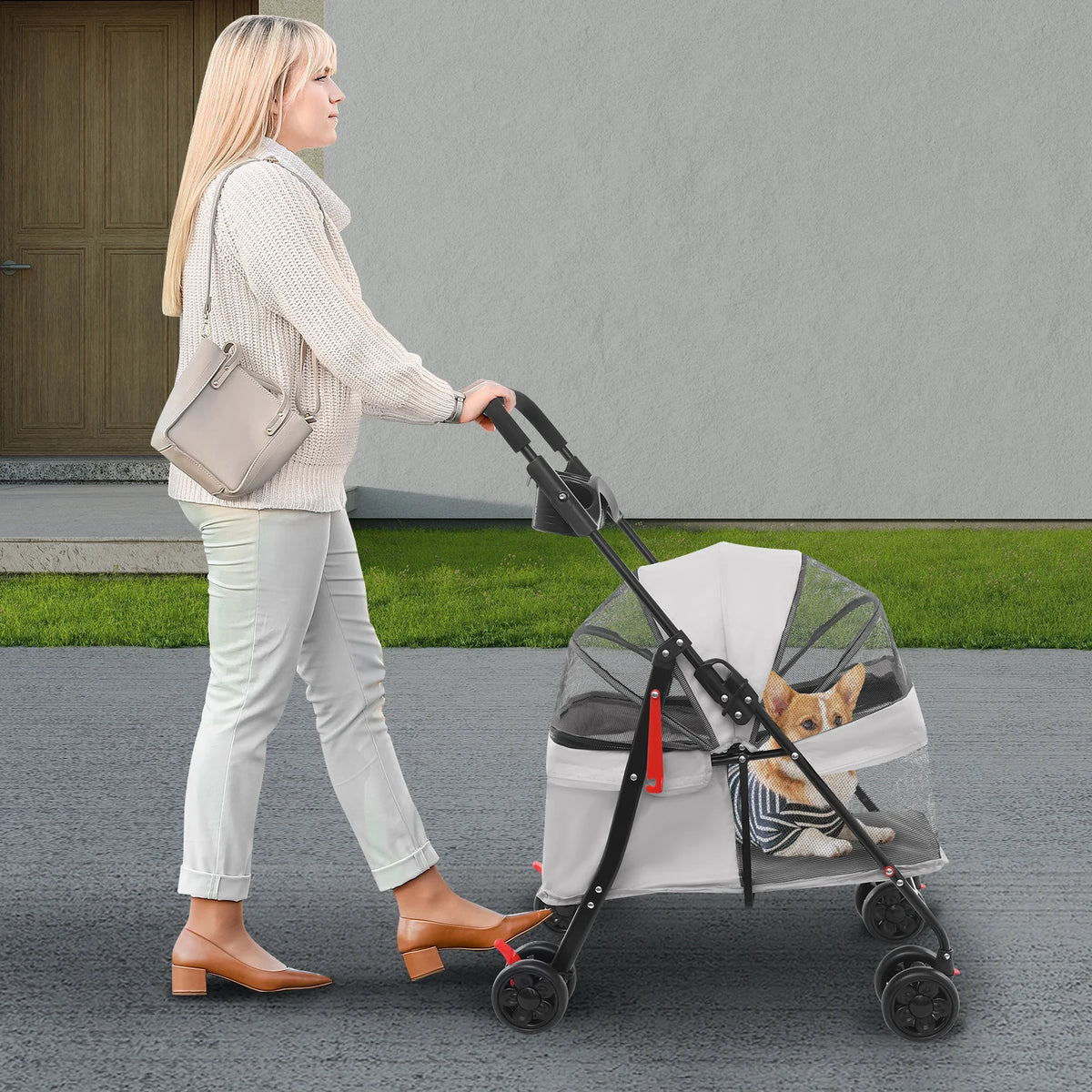 Bymaocar Foldable Pet Stroller For Dogs And Cats