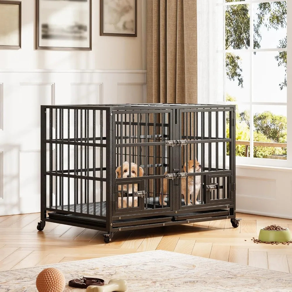 Garvee Heavy Duty Metal Dog Crate With Removable Tray