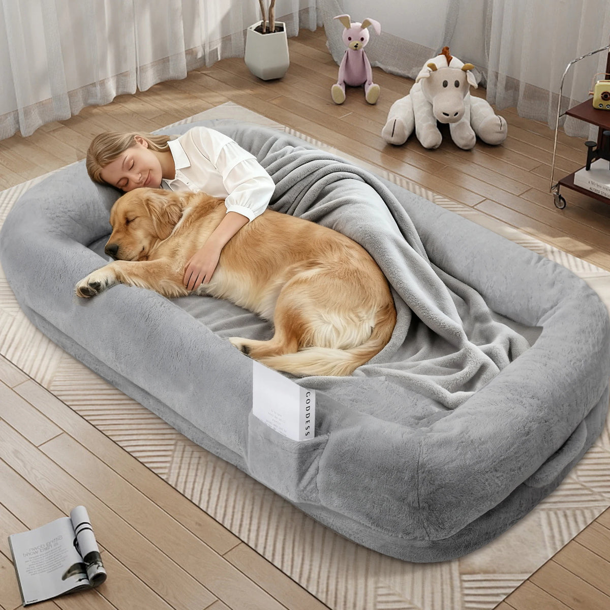 Orthopedic Human Dog Bed With Removable Machine Washable Cover