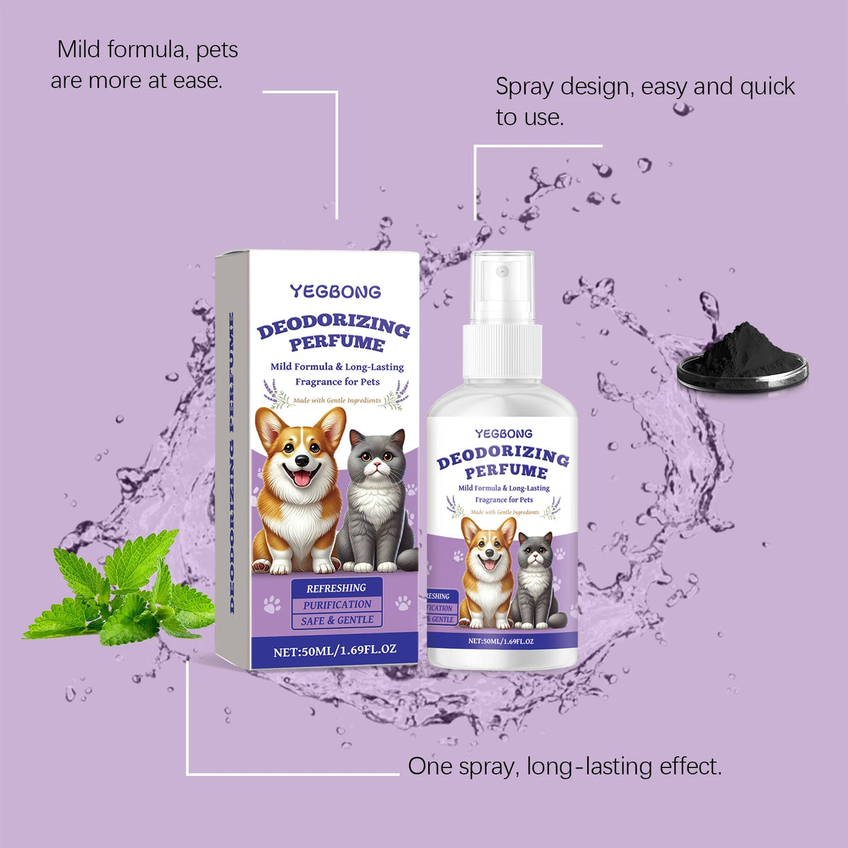 Plant Based Pet Deodorizing Spray for Cats and Dogs