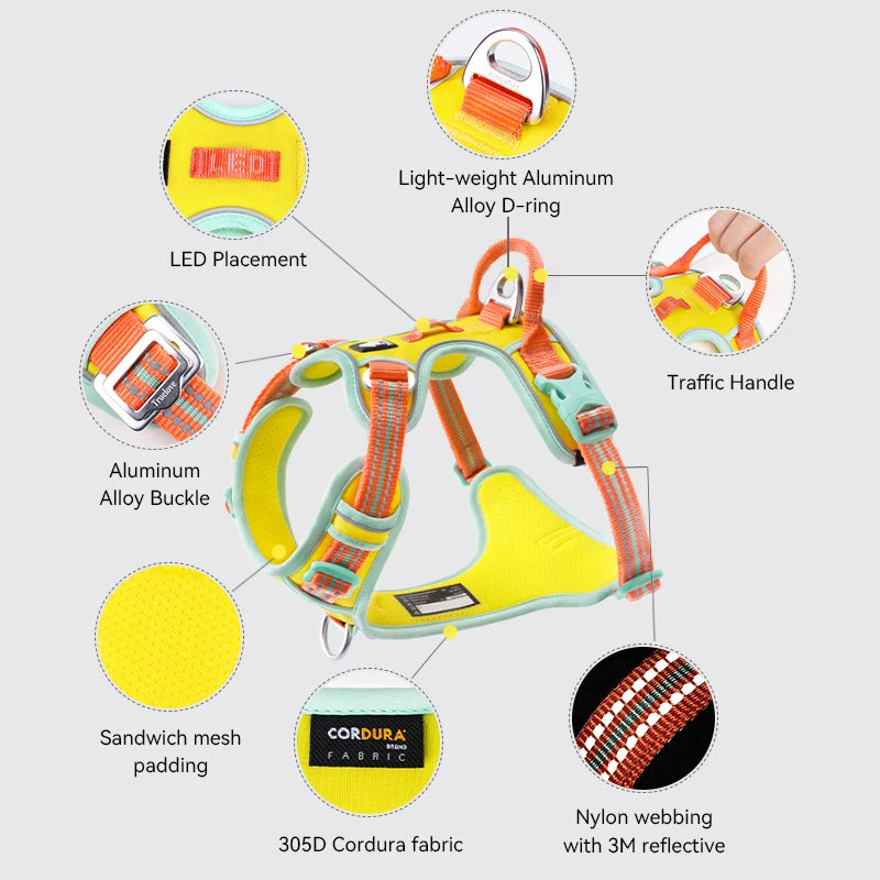 TRUELOVE No Pull Reflective Adjustable Dog Harness for Training
