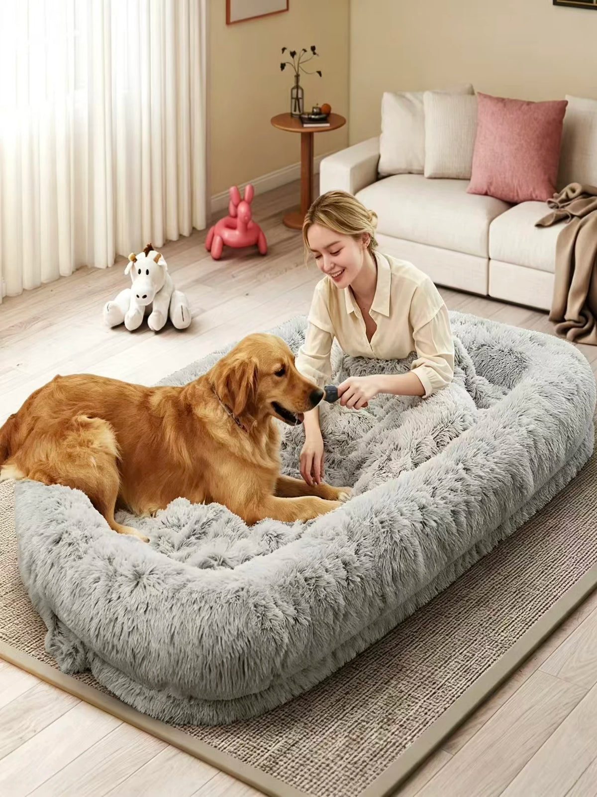 Orthopedic Human Dog Bed With Removable Machine Washable Cover