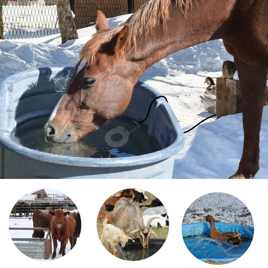 Submersible Cast Aluminum Thermostatic Bird Bath Heater De-Icer for Livestock