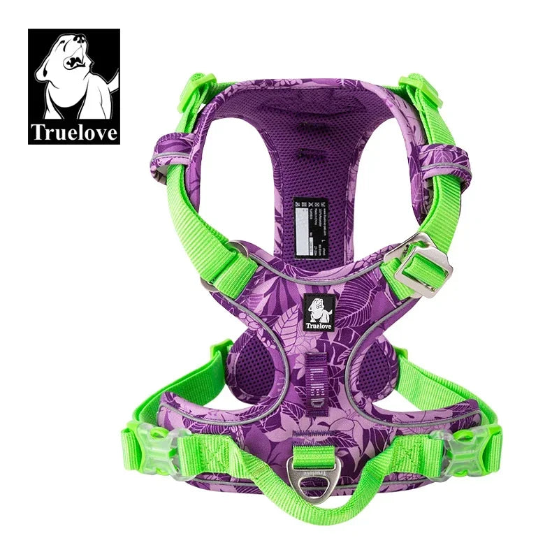 TRUELOVE Reflective Adjustable Padded Dog Harness for All Breeds