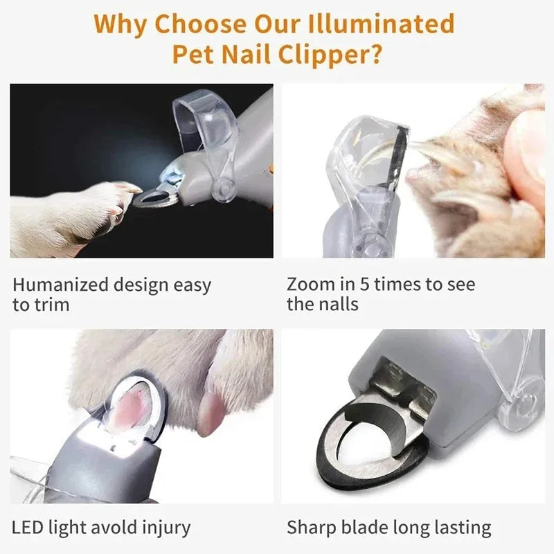 LED Light Nail Clippers for Safe Cat and Dog Grooming