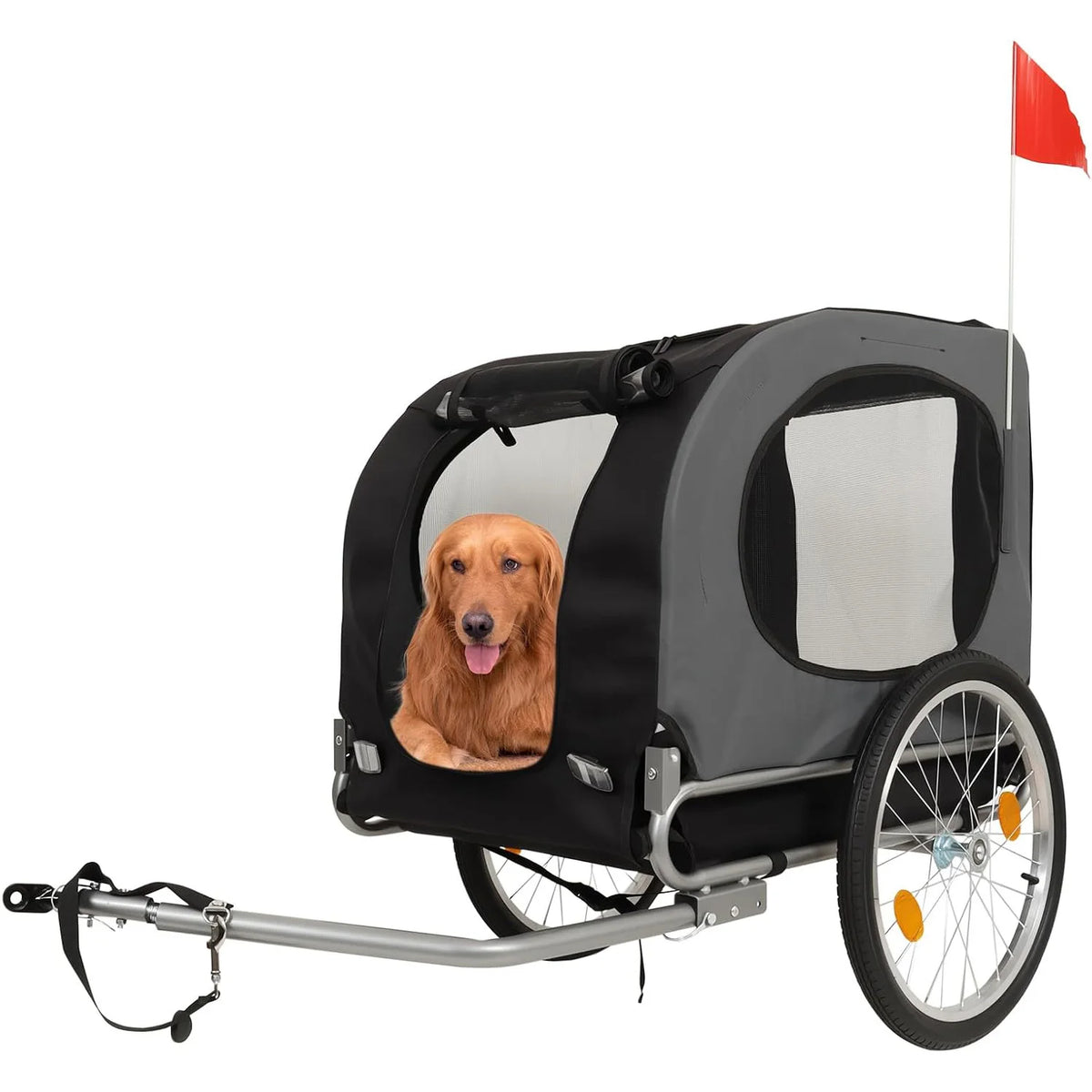 HiMISS Dog Bike Trailer and Jogging Stroller with Collapsible Frame