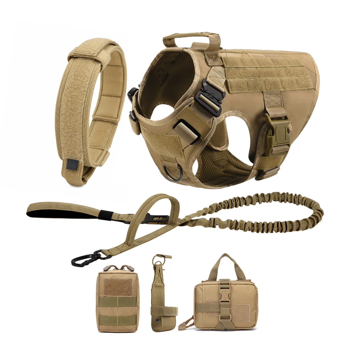 PETRAVEL Tactical Dog Harness With MOLLE Pouches For Training