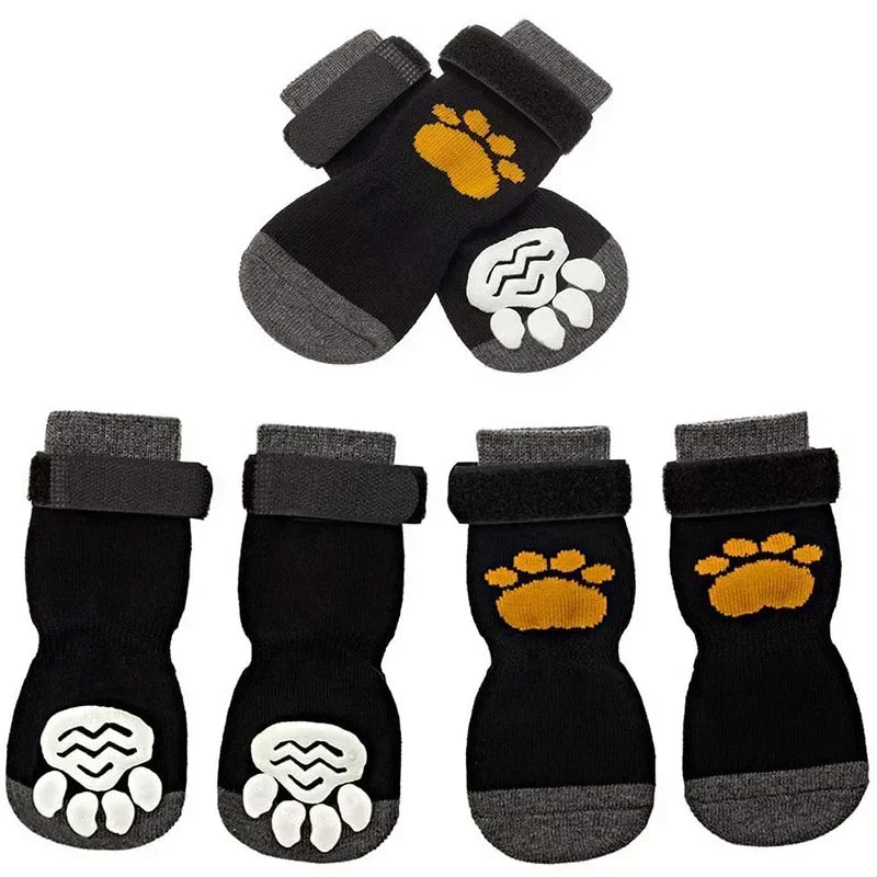 Comfortable Adjustable Non Slip Dog Socks for Indoor Paw Protection