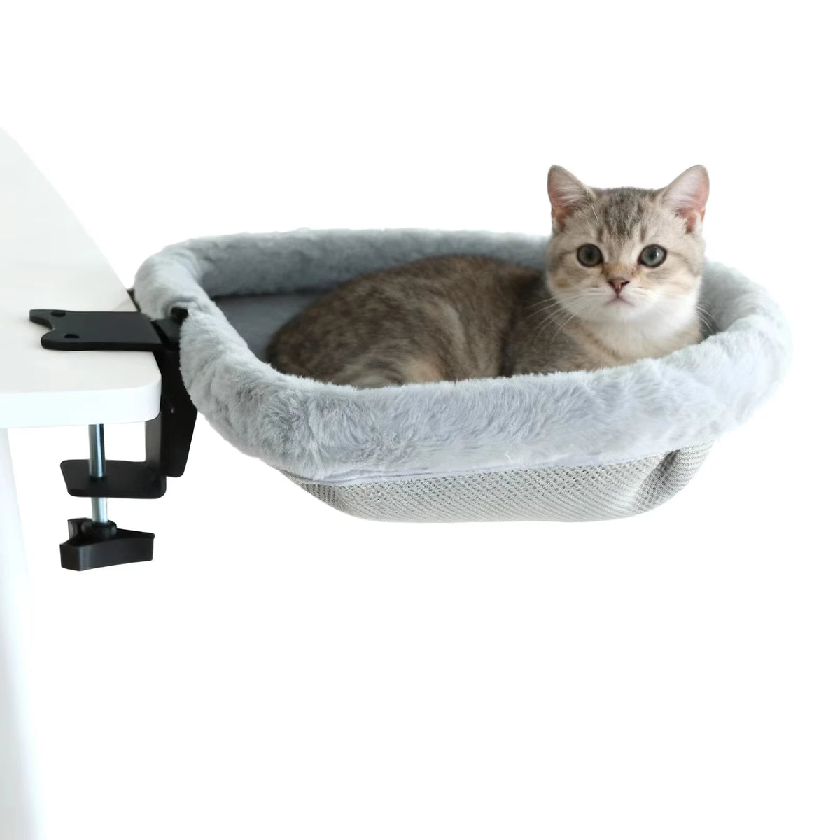 CWV Foldable Cat Desk Hammock With Non Slip Clamp Mount