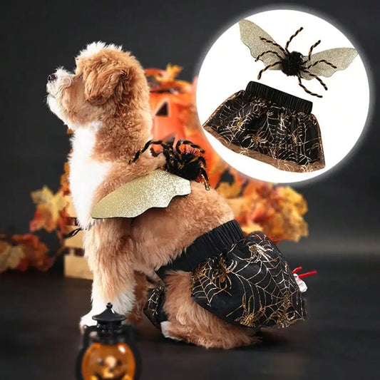 Adjustable Halloween Spider Costume For Dogs Funny Party Dress Up