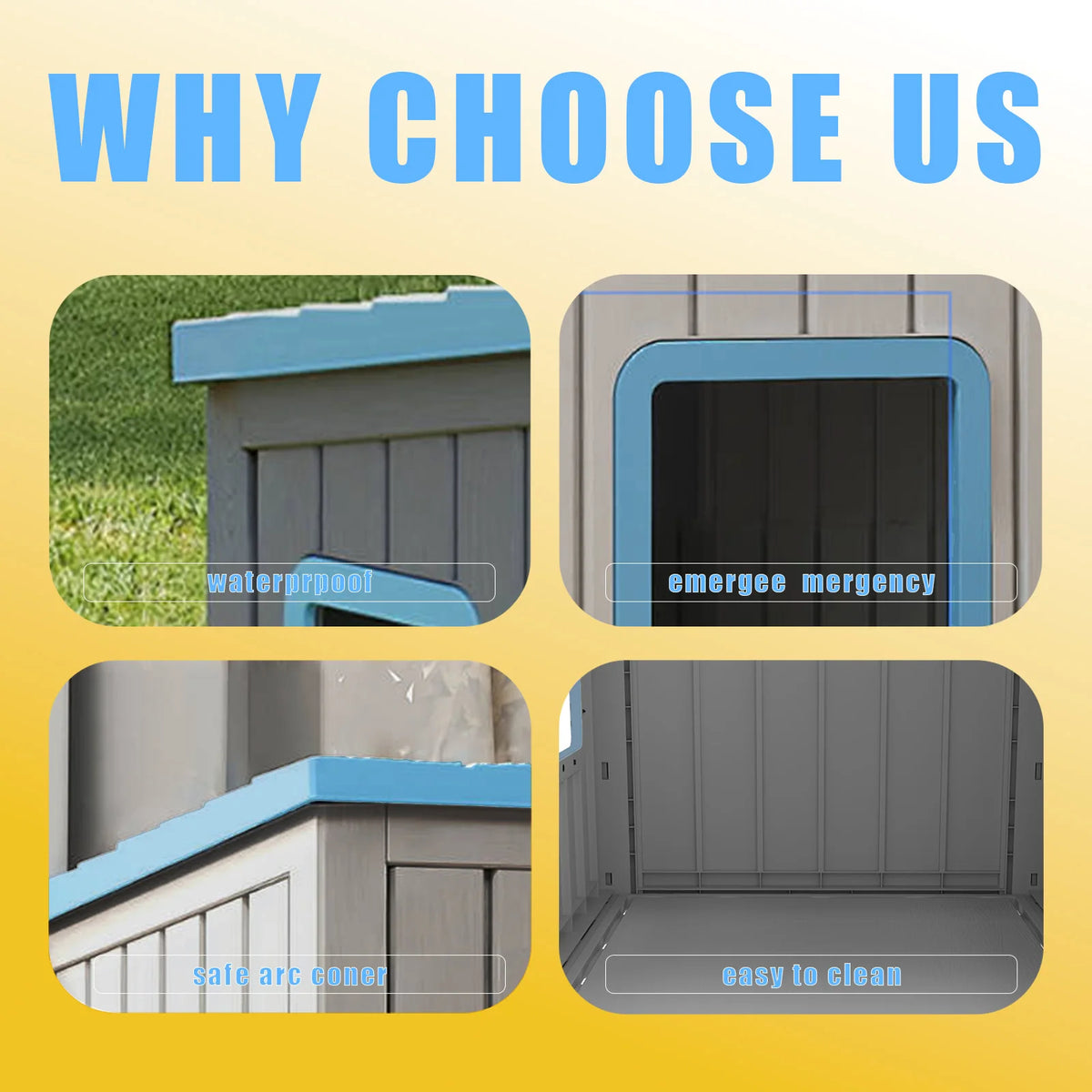 Waterproof Sloped Roof Plastic Pet House for Indoor Outdoor Shelter