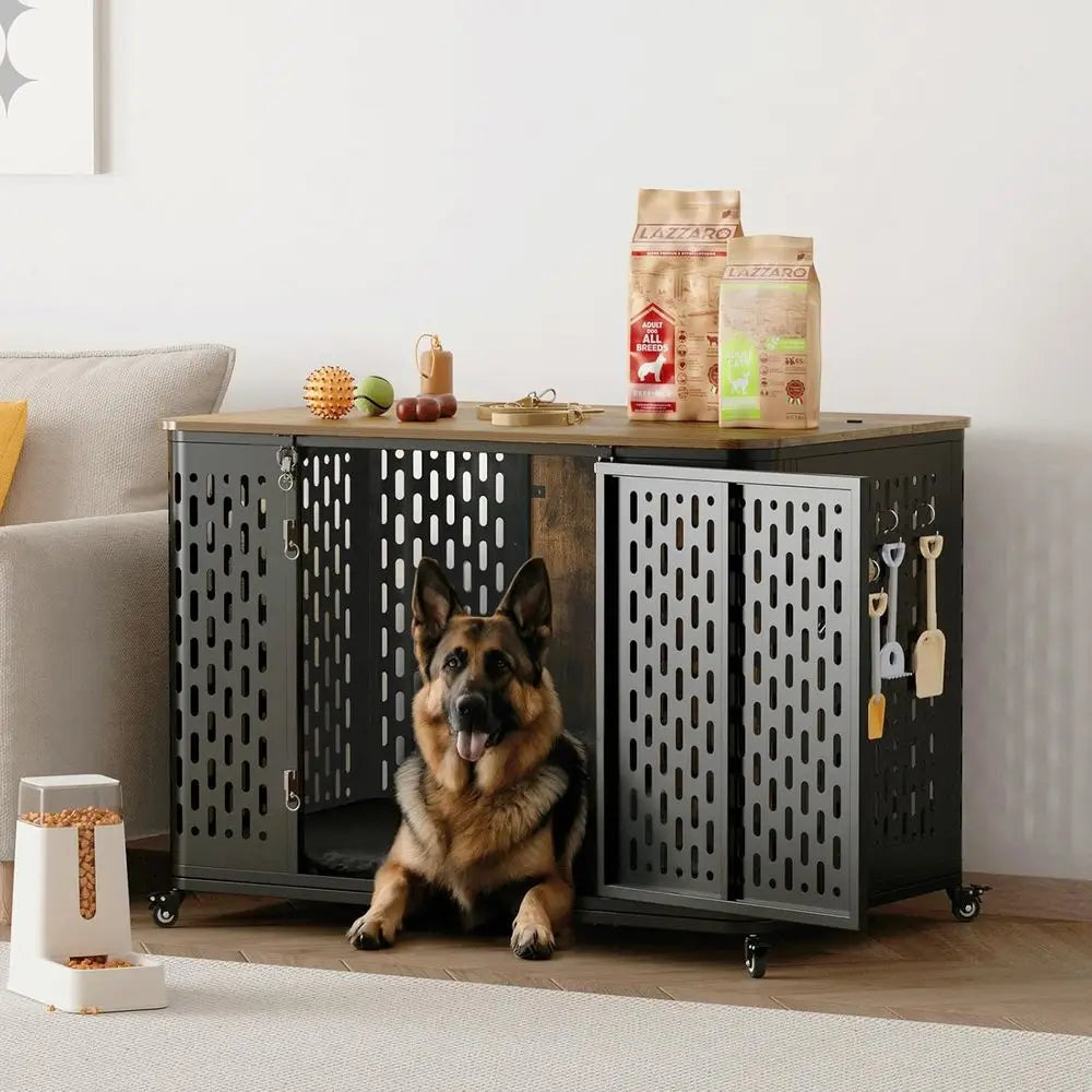 Heavy Duty Chewproof Indoor Dog Crate With Lockable Kennel