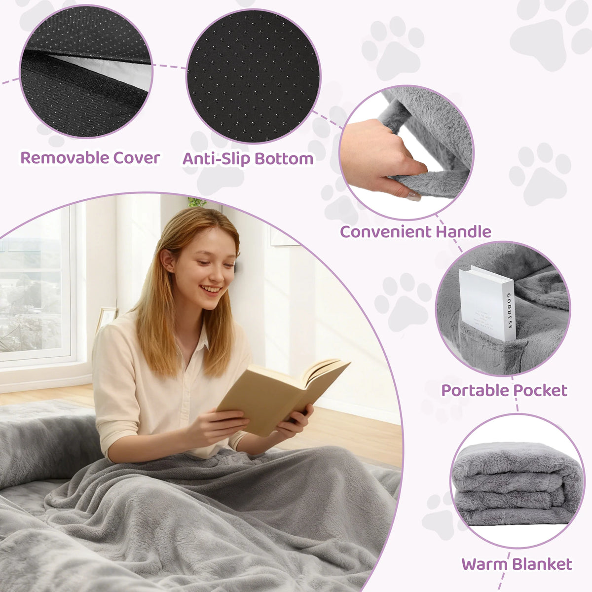 Orthopedic Human Dog Bed With Removable Machine Washable Cover