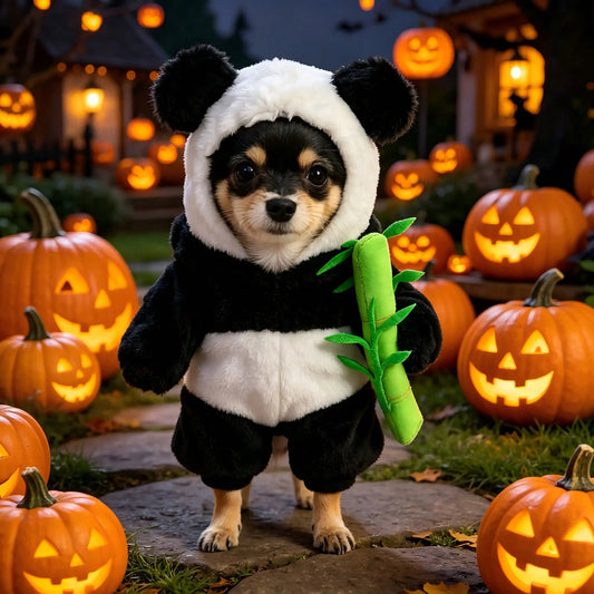 Halloween Dog Panda Transformation Costume With Complete Head Mask