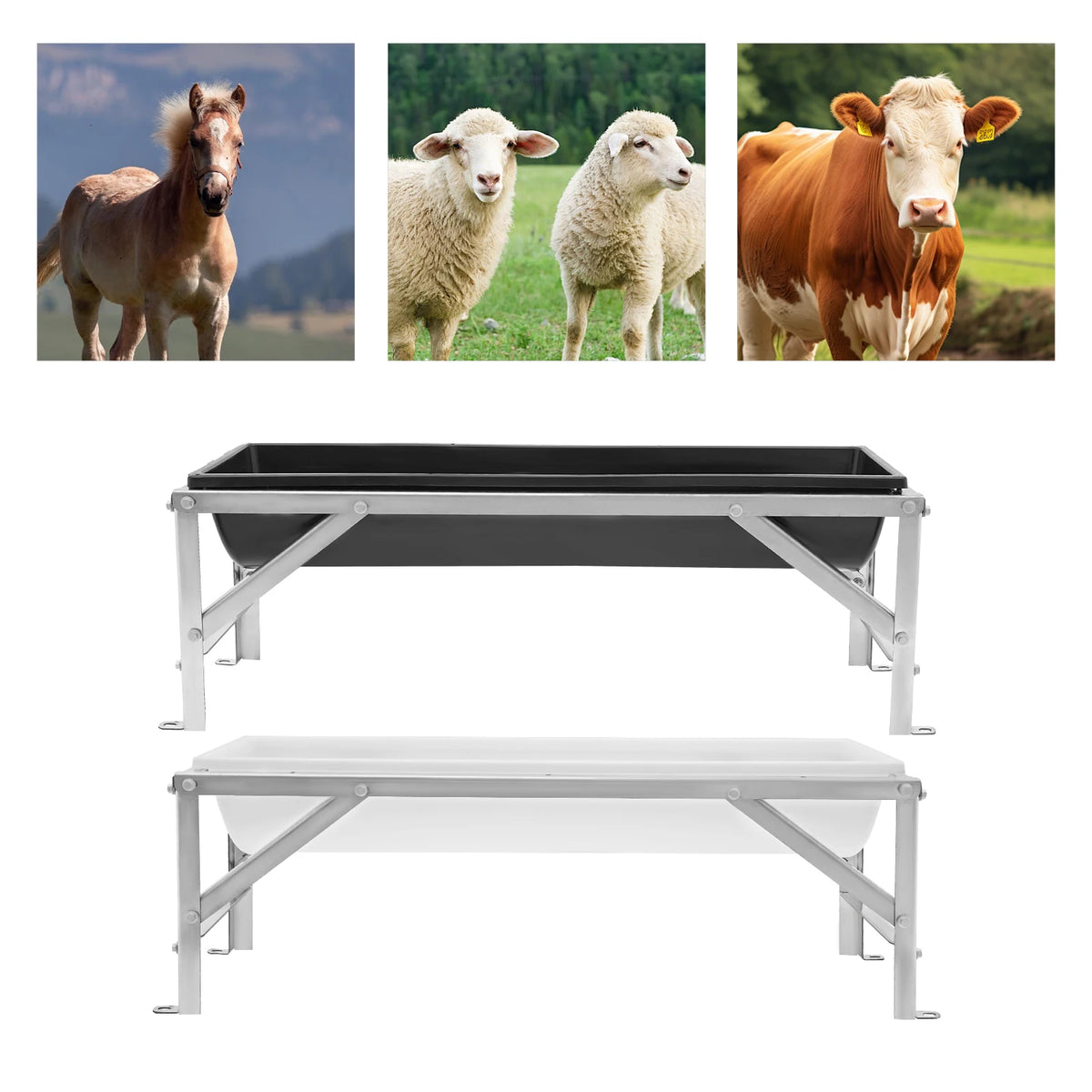 Livestock Feed Trough With Stand for Cattle and Sheep