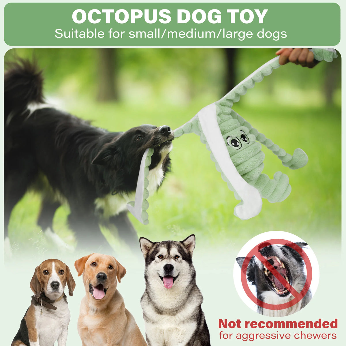Octopus Plush Squeaky Dog Toy for Chewing and Interactive Play