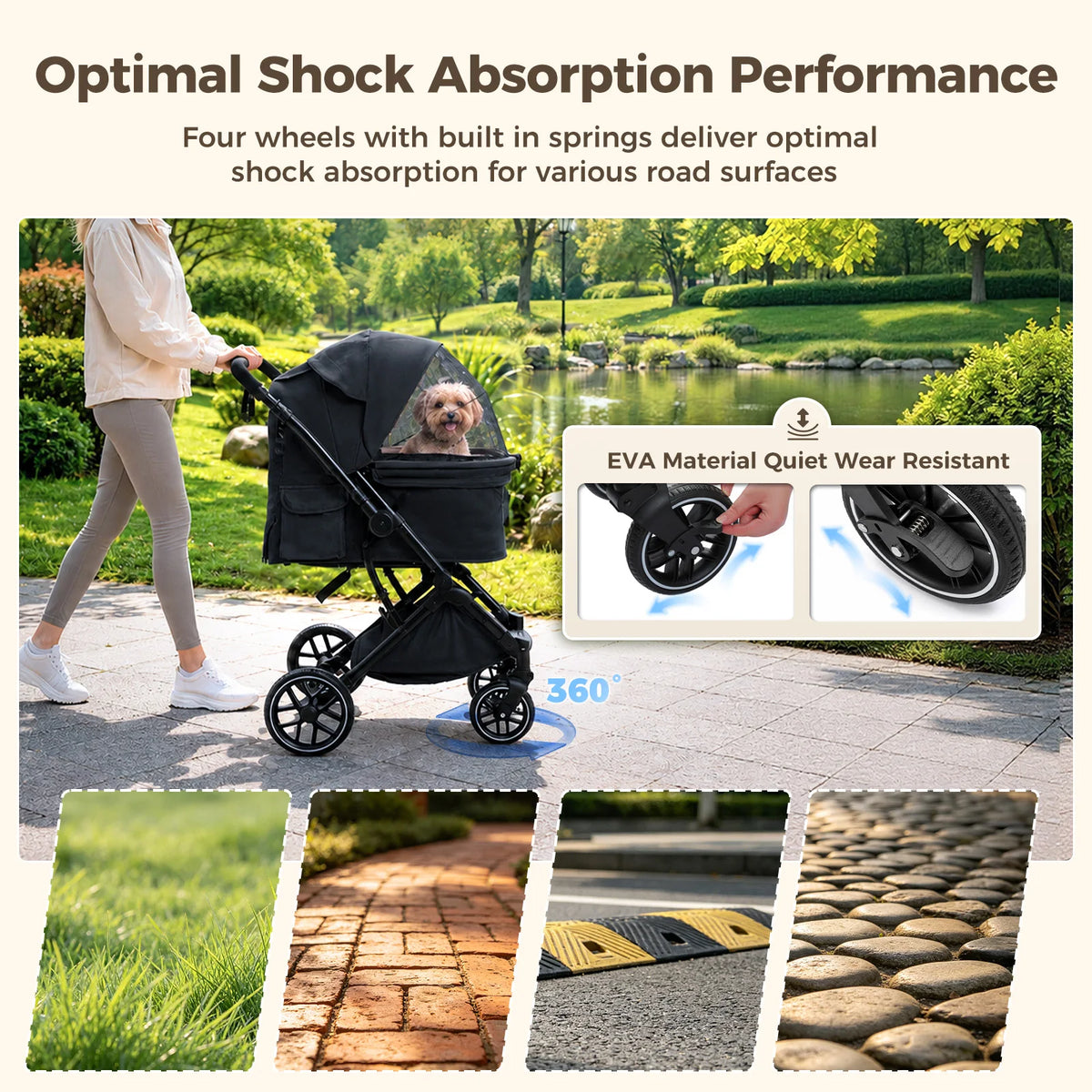 PAWZ Road Foldable Pet Stroller With Reversible Handle