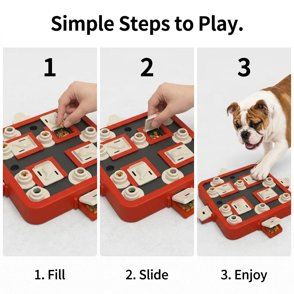 Interactive Dog Puzzle Feeder For Slow Feeding And IQ Training