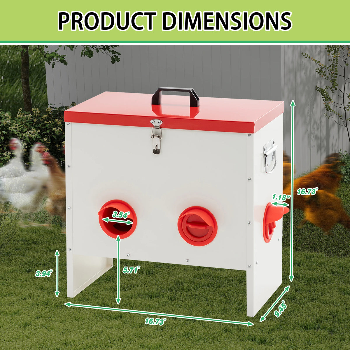 Rat Proof Metal Poultry Feeder With No Waste Design