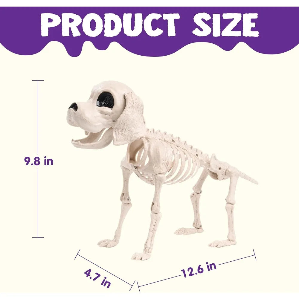 Posable Halloween Dog Skeleton Decoration With Movable Joints For Parties
