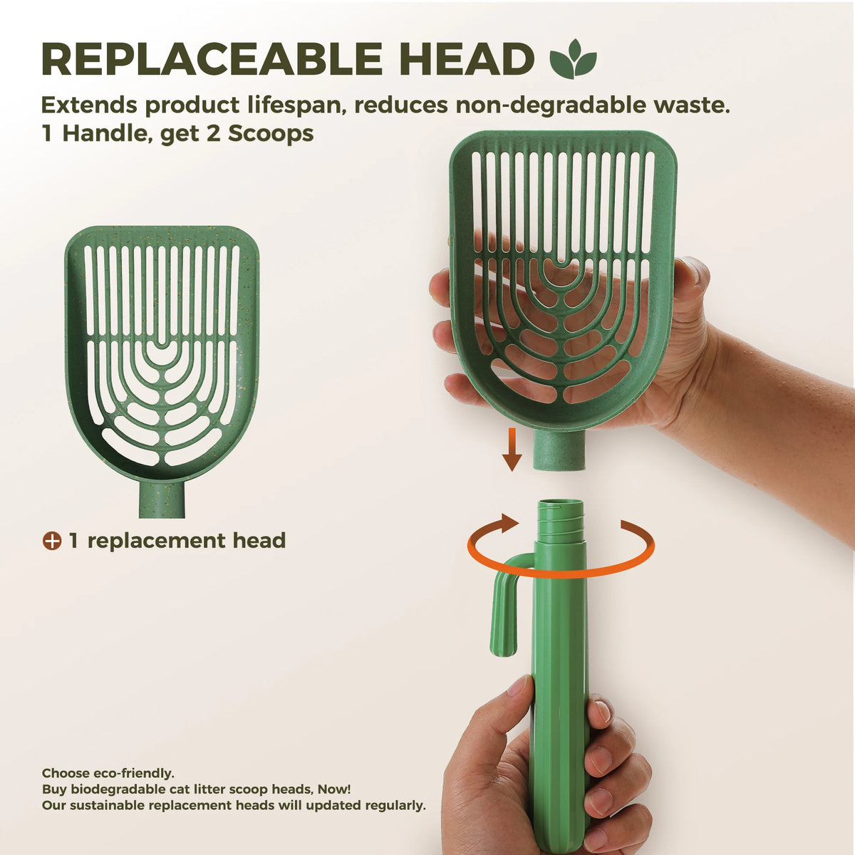 Cactus Cat Litter Scoop Set With Holder And Bag Storage