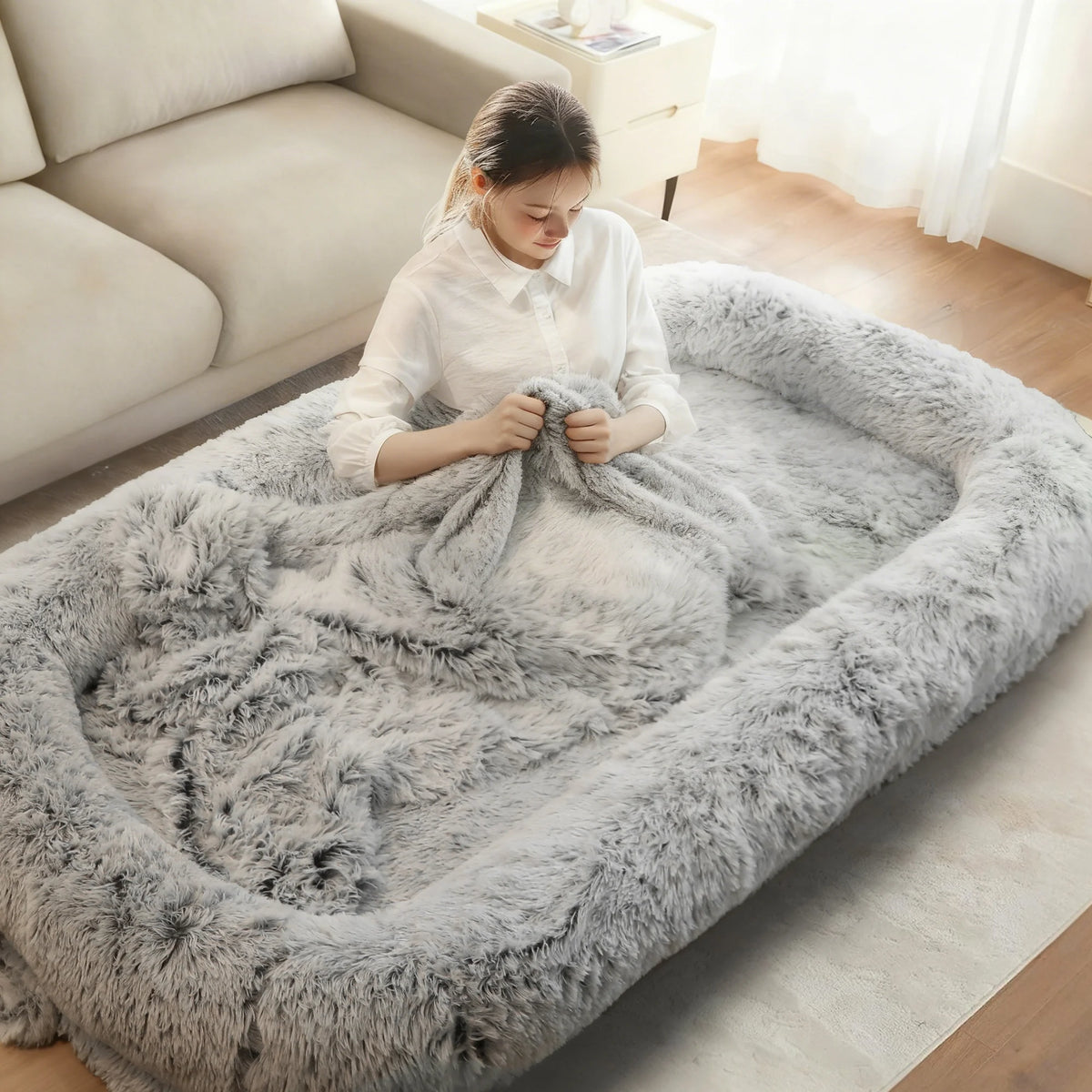 Orthopedic Human Dog Bed With Removable Machine Washable Cover