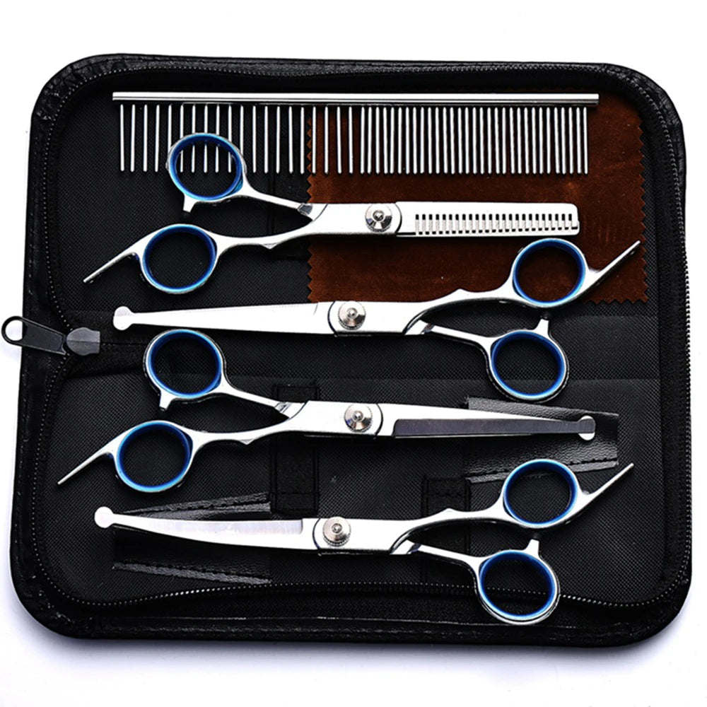 Seven In One Pet Grooming Scissors Set With Ceramic Coating