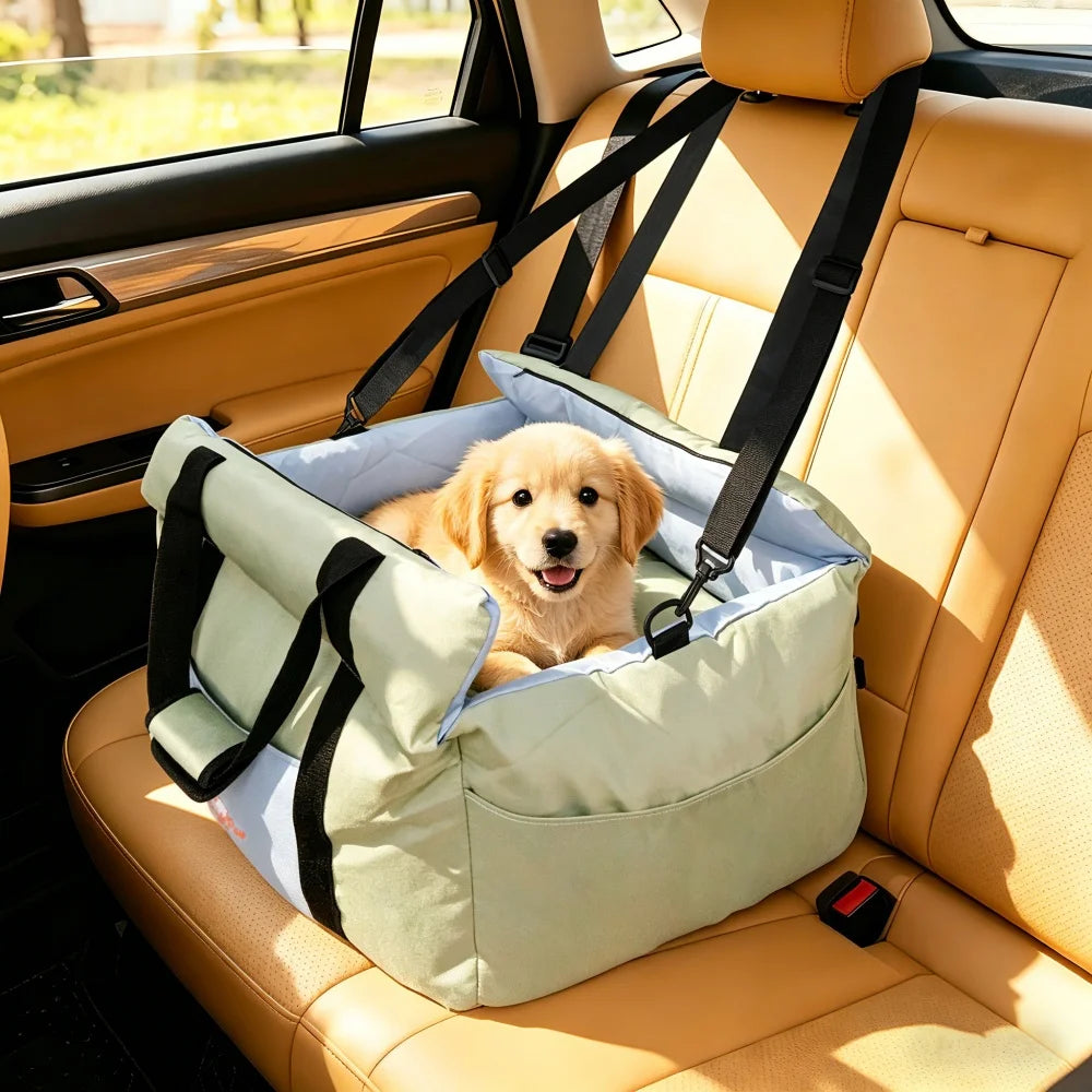 BORWART Dog Car Seat With Safety Belt And Washable Cover