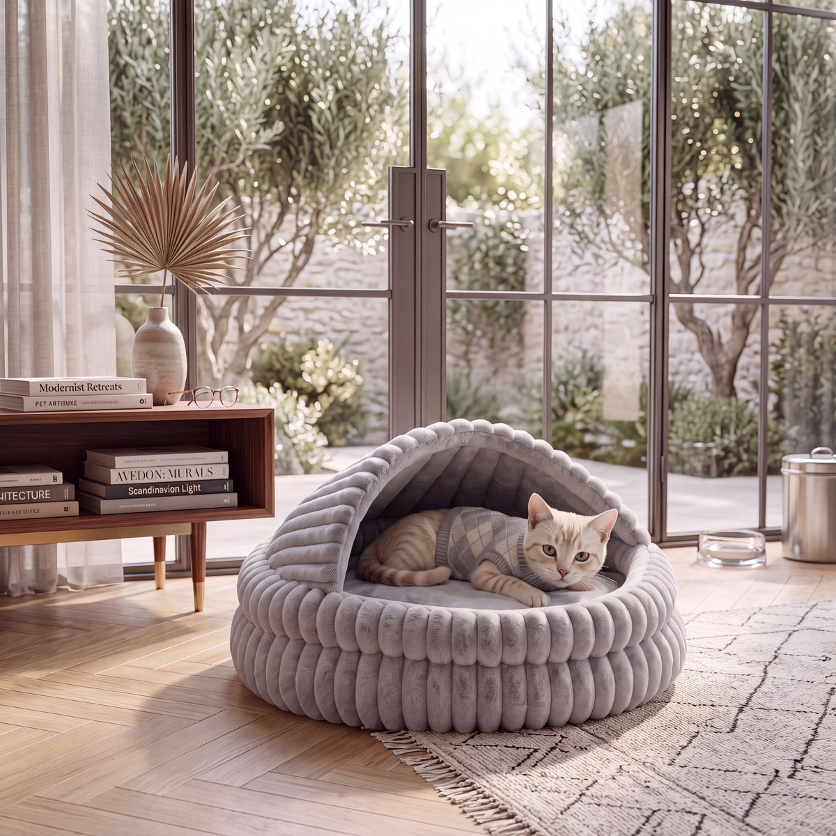 EliteZ Hooded Cat Cave Bed With Cozy Enclosed Hideaway