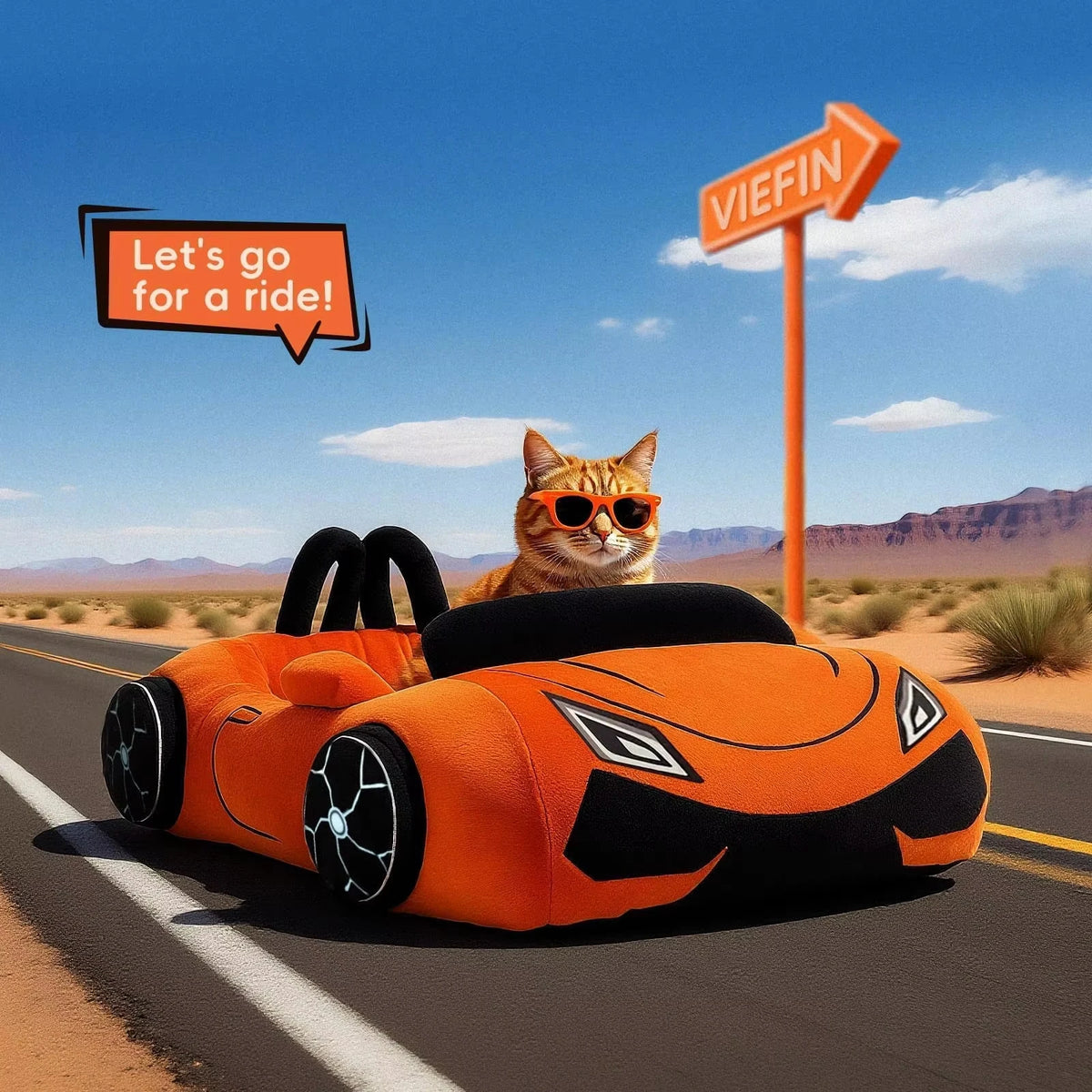 CWV Cozy Supercar Cat Bed With Soft Washable Pillow